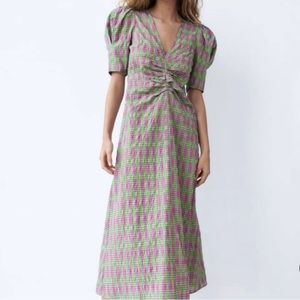 Zara Plaid Print Dress